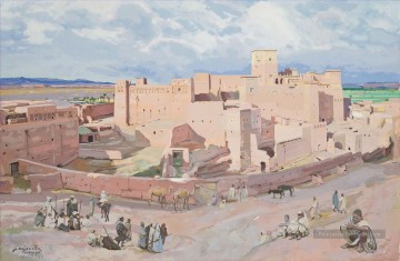 Ouarzazate orientaliste moderniste Araber Peinture à l'huile